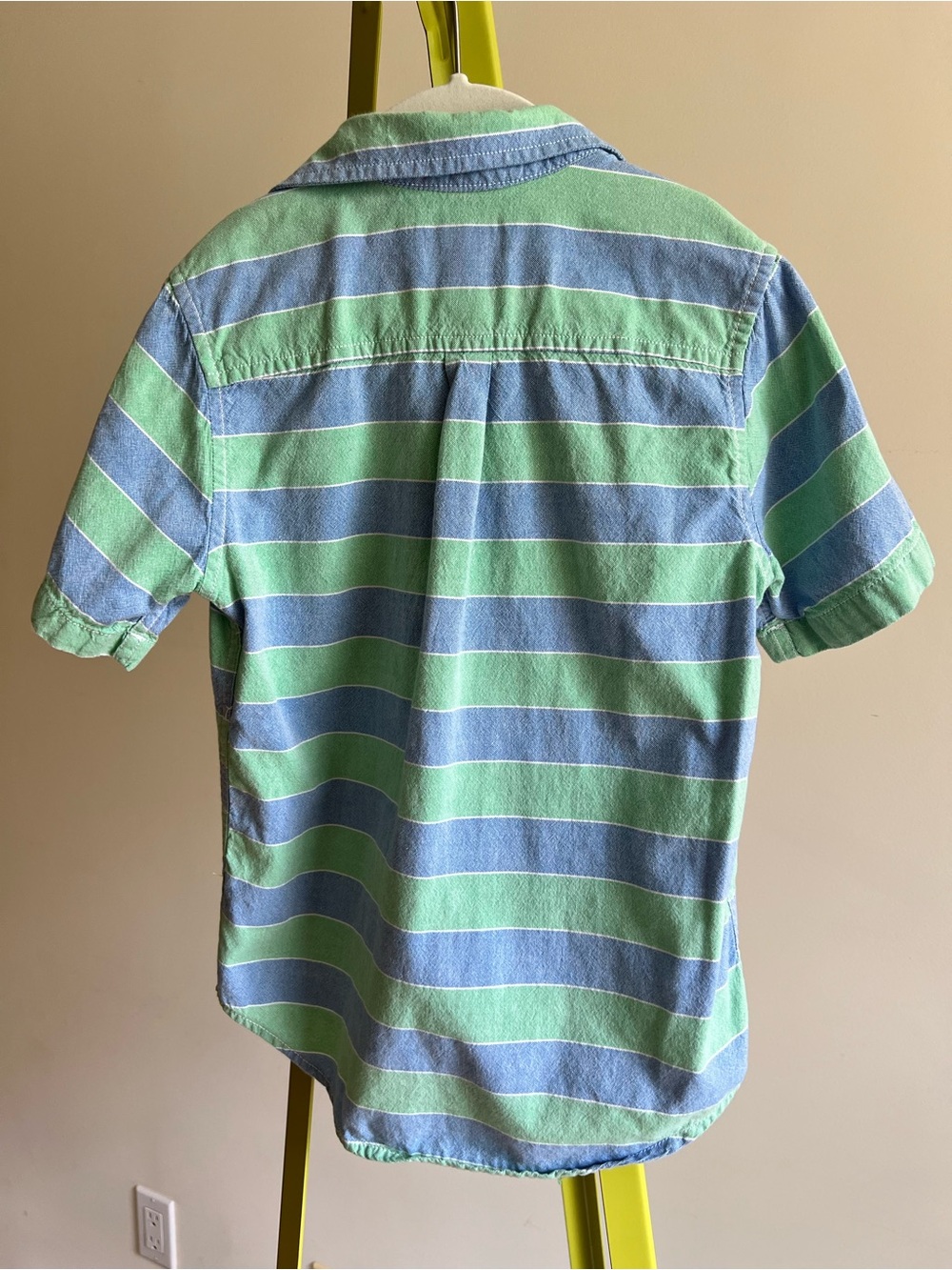 The Children's Place Green & Blue Striped Button-Up Shirt size 7/8 , 100% Cotton - Picture 5 of 5